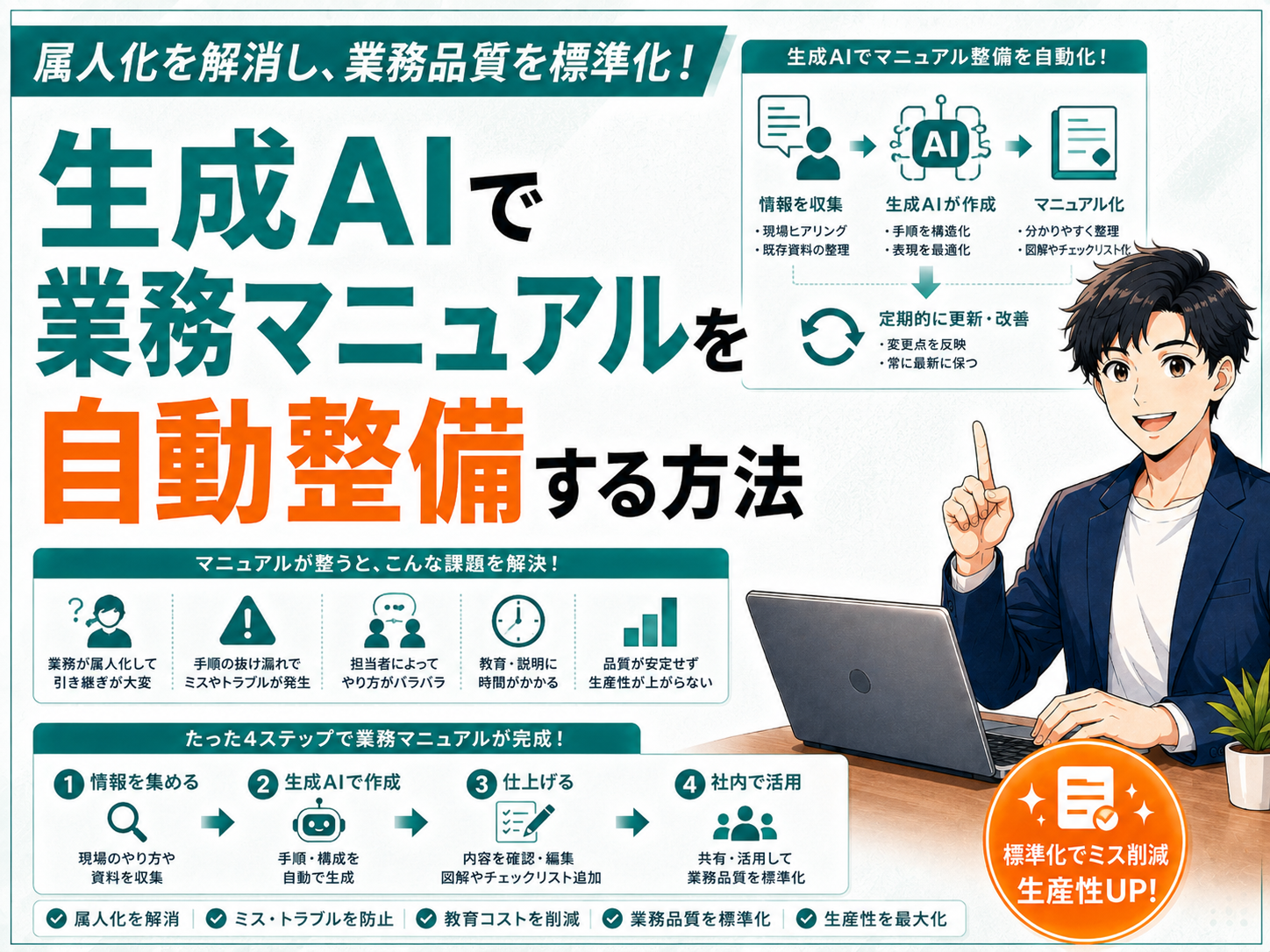 生成AIで業務マニュアルを自動整備する方法